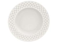 Jogo de Pratos Redondo de Porcelana Branco