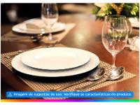 Jogo de Pratos Redondo de Porcelana Branco Raso - 3