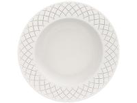 Jogo de Pratos Redondo de Porcelana Branco Raso - 5