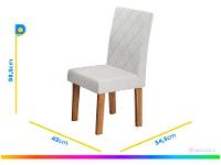 Mesa de Jantar 6 Cadeiras Retangular Mel/Linho Gelo Viero Móveis Alicia