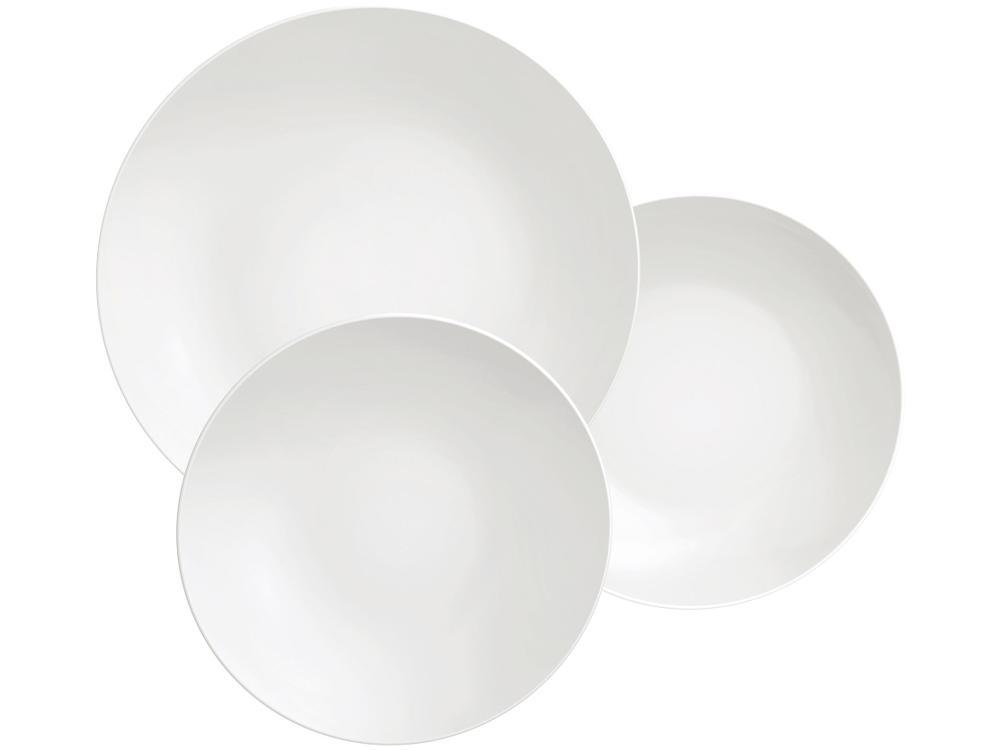 Jogo de Pratos Redondo de Porcelana Branco - 1