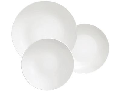 Jogo de Pratos Redondo de Porcelana Branco