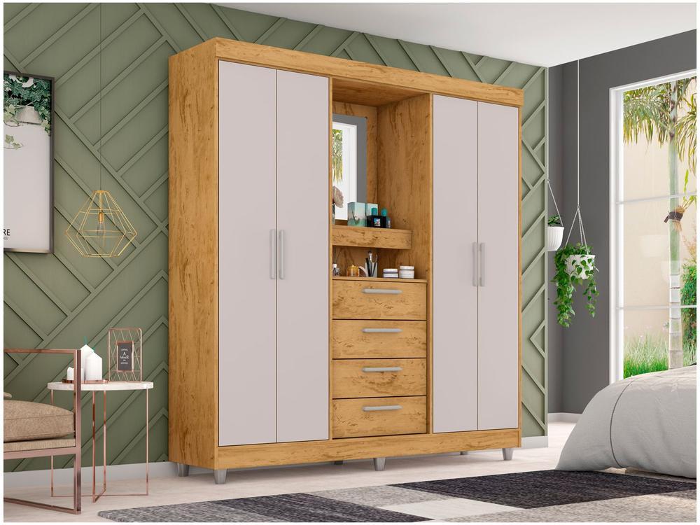 Guarda-roupa com Espelho 4 Portas 4 Gavetas Araplac Pequim - 4