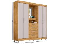 Guarda-roupa com Espelho 4 Portas 4 Gavetas Araplac Pequim - 9