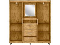 Guarda-roupa com Espelho 4 Portas 4 Gavetas Araplac Pequim - 6