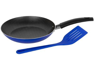 Frigideira Antiaderente Multiflon de Alumínio Color Azul 24cm com Espátula
