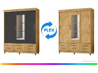 Guarda-roupa Casal com Espelho 3 Portas de Correr 3 Gavetas Araplac Cairo