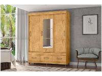 Guarda-roupa Casal com Espelho 3 Portas de Correr 3 Gavetas Araplac Cairo - 5