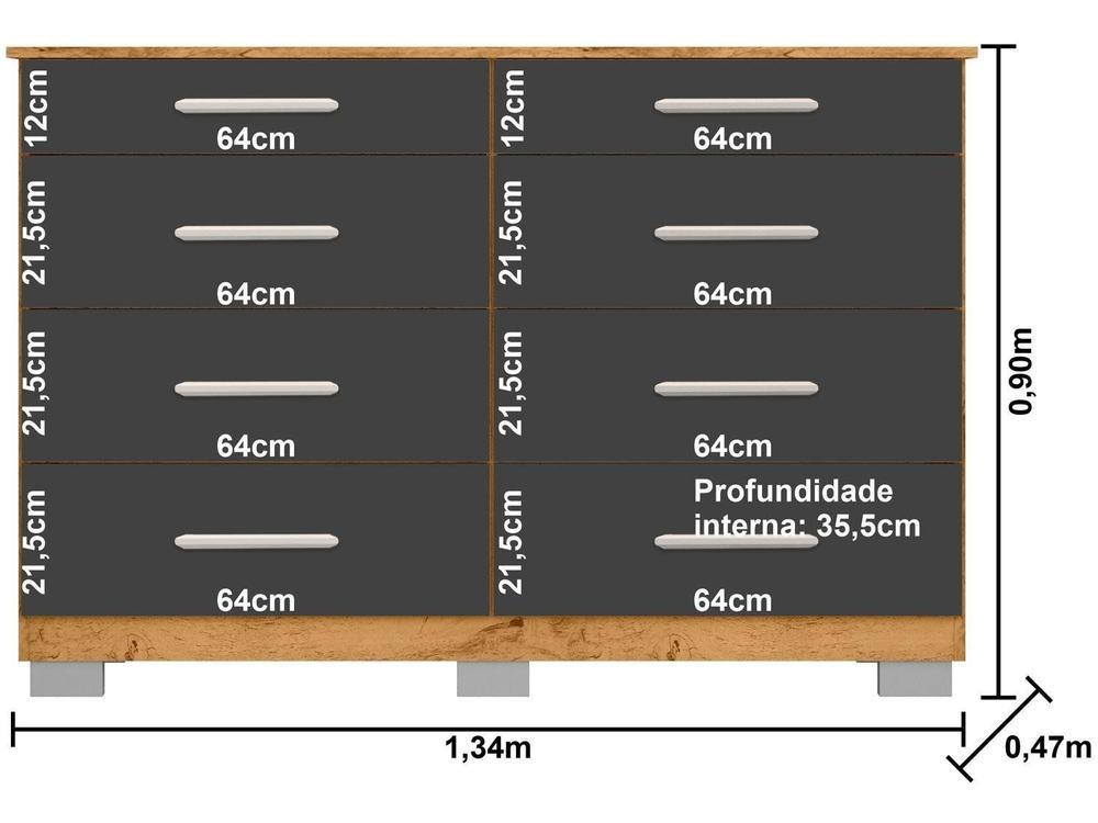 Cômoda 8 Gavetas Araplac Denver - 8