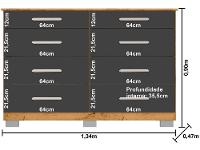 Cômoda 8 Gavetas Araplac Denver - 8