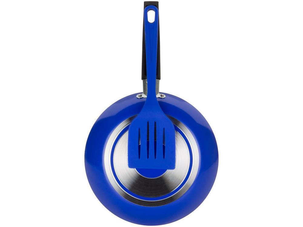 Frigideira Antiaderente Multiflon de Alumínio Color Azul 20cm com Espátula - 2