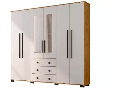 Guarda-roupa Casal com Espelho 6 Portas Araplac Malu