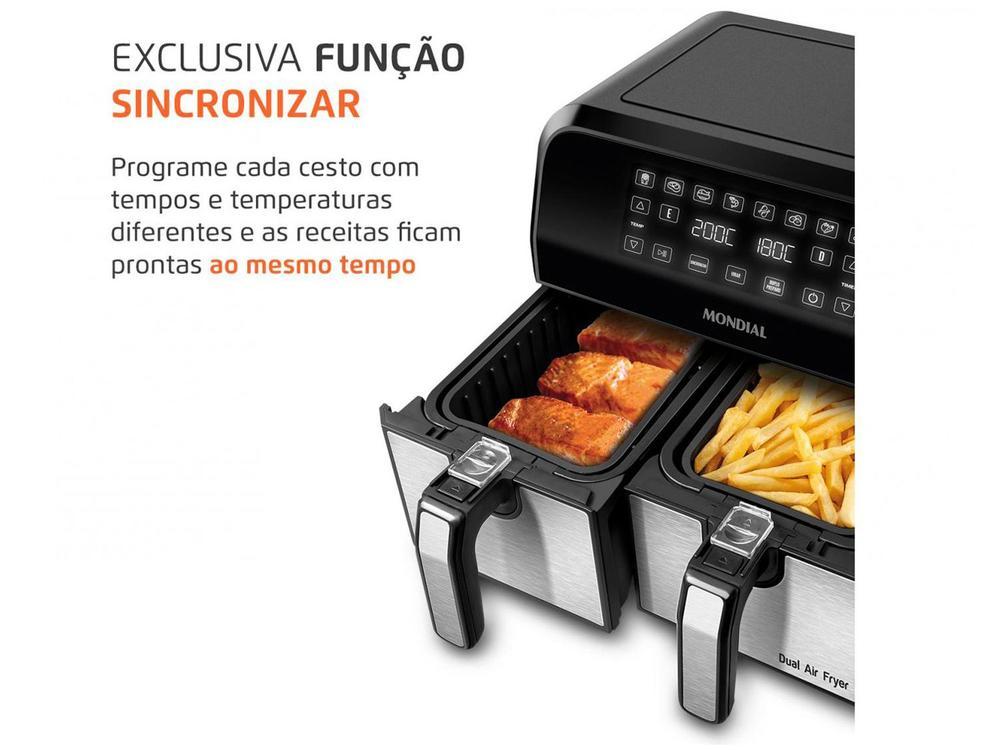 Air Fryer Mondial Dual Duplo Cesto Preta 8L com Timer AFD-01-BI - 15