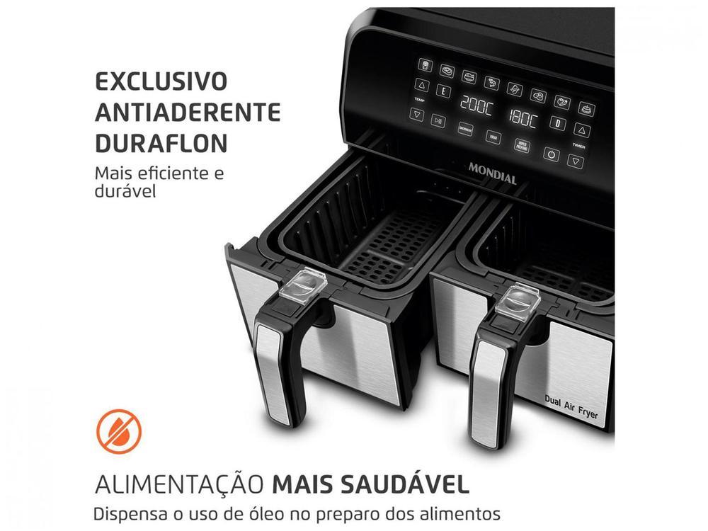 Air Fryer Mondial Dual Duplo Cesto Preta 8L com Timer AFD-01-BI - 18
