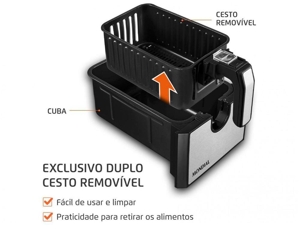 Air Fryer Mondial Dual Duplo Cesto Preta 8L com Timer AFD-01-BI - 8