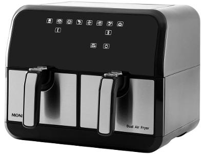 Air Fryer Mondial Dual Duplo Cesto Preto e Inox 8L com Timer AFD-01-BI