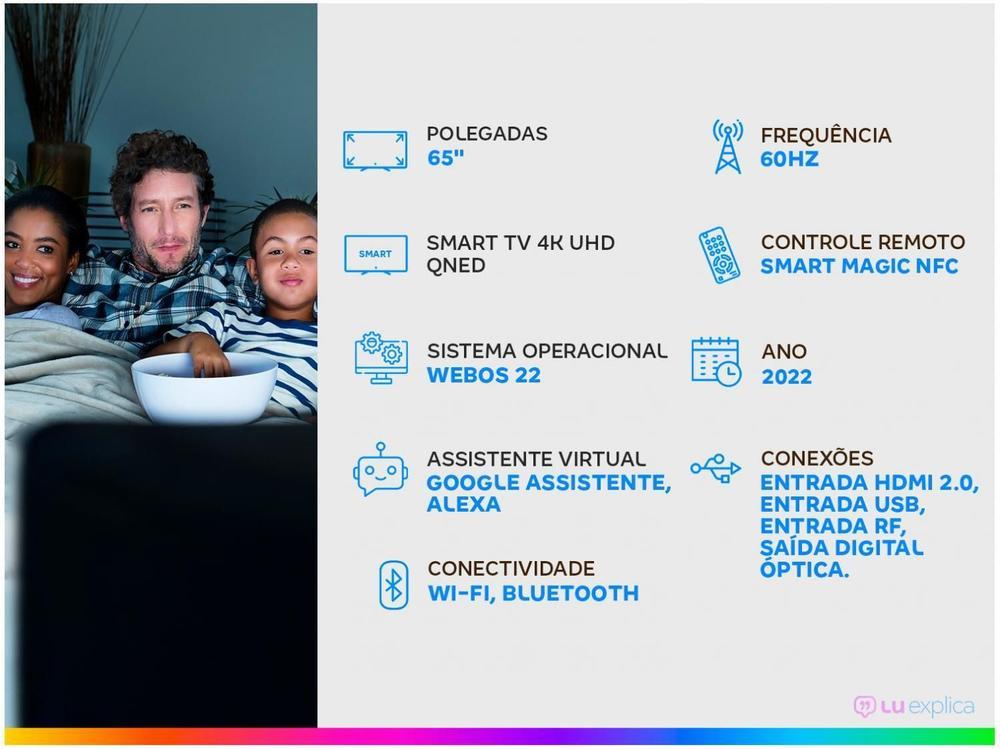 Smart TV 65” 4K UHD QNED LG 65QNED7SSQA - 3