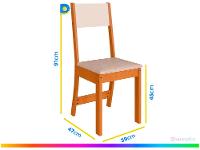 Mesa de Jantar 4 Cadeiras Retangular Tecido Linho Indekes Talita