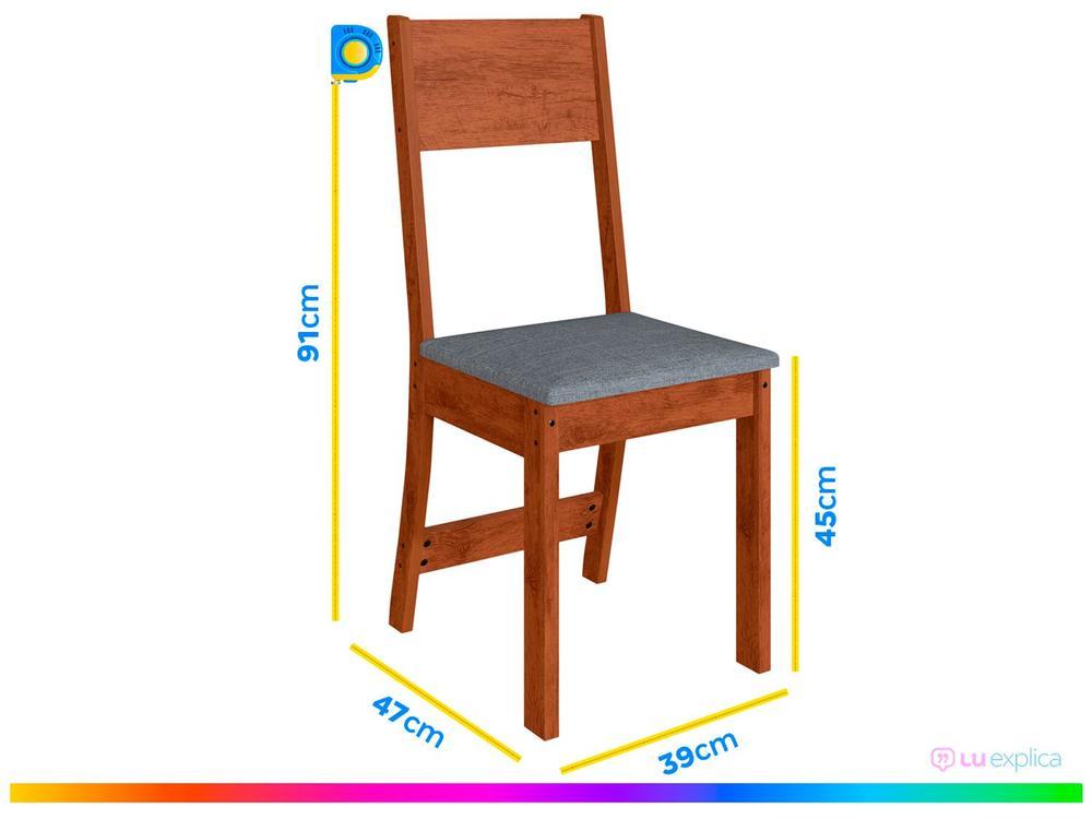 Mesa de Jantar 4 Cadeiras Retangular Tecido Preto Indekes Talita - 4