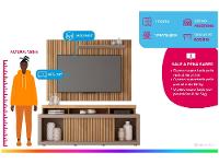 Rack para TV até 70” com Painel 1 Porta Caemmun Aegon - 2