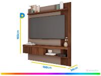 Painel para TV até 55” Caemmun Jade 1 Prateleira - 3