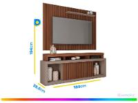 Rack para TV até 70” com Painel 1 Porta Caemmun Aegon - 6