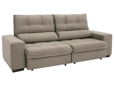 Sofá Retrátil Reclinável 3 Lugares Suede Brunello Linoforte