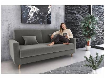 Sofá-cama Casal 3 Lugares Reclinável Veludo Matrix Emília