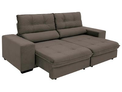 Sofá Retrátil Reclinável 4 Lugares Suede Brunello Linoforte