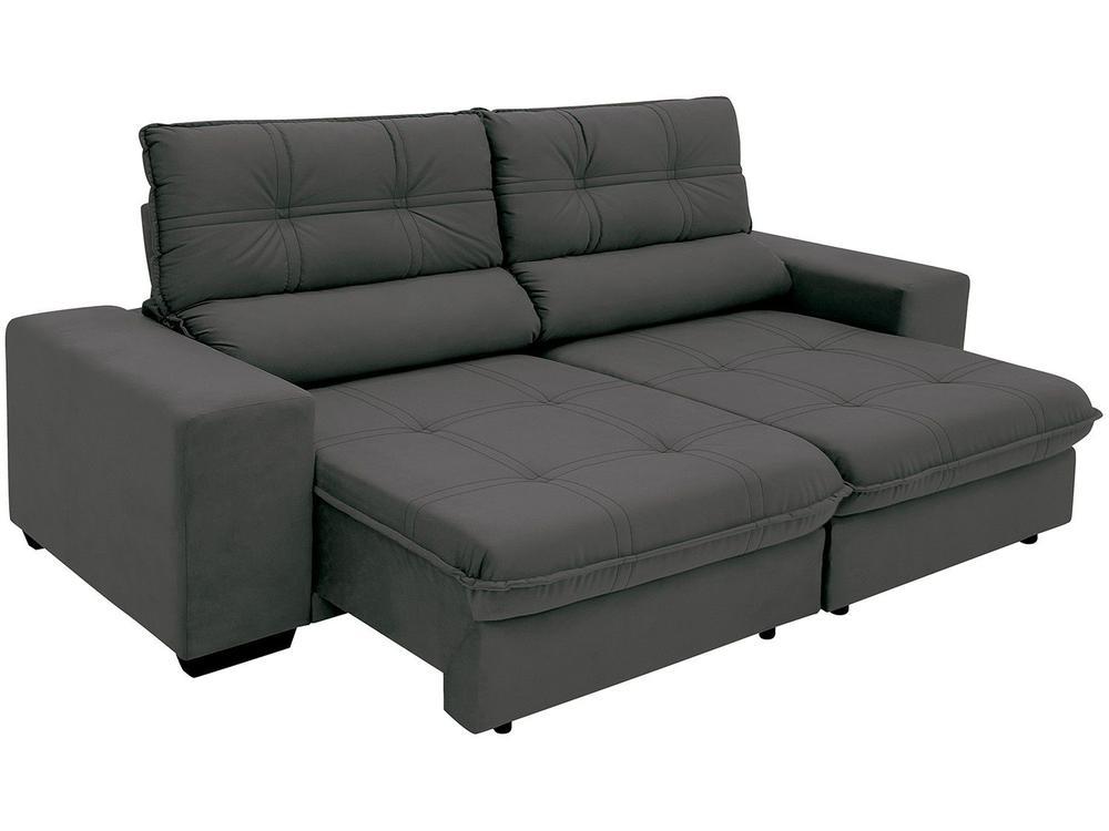 Sofá Retrátil Reclinável 3 Lugares Suede Brunello Linoforte - 5