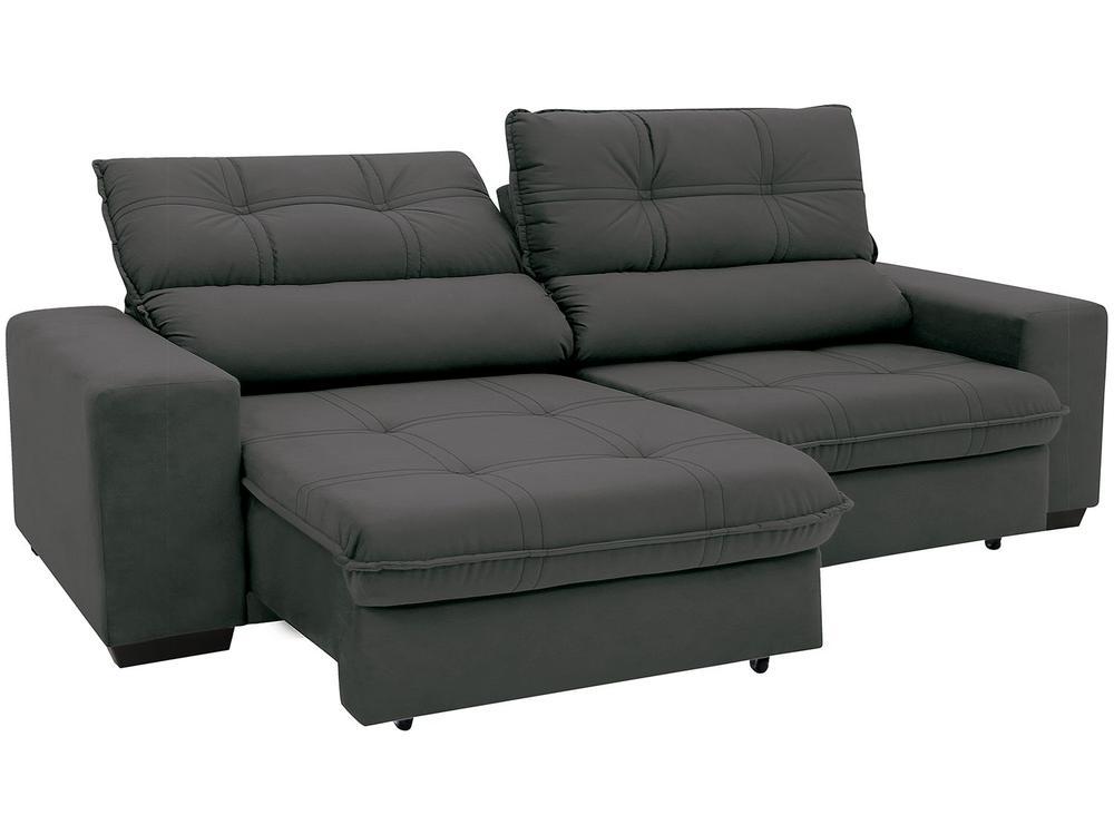 Sofá Retrátil Reclinável 3 Lugares Suede Brunello Linoforte - 6