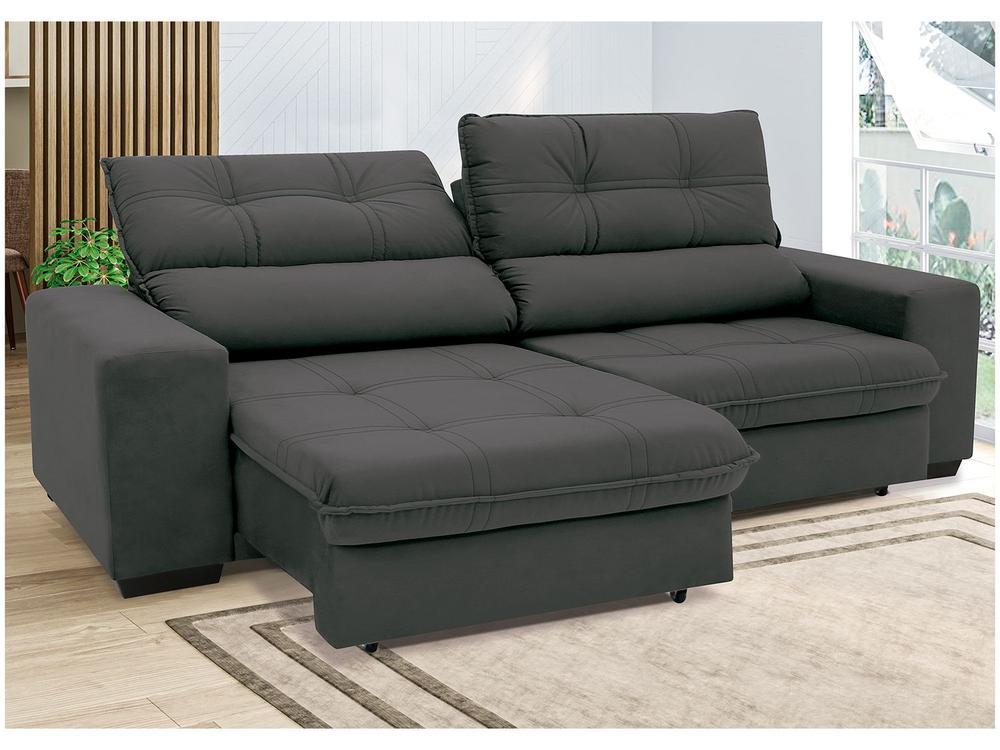 Sofá Retrátil Reclinável 3 Lugares Suede Brunello Linoforte - 8