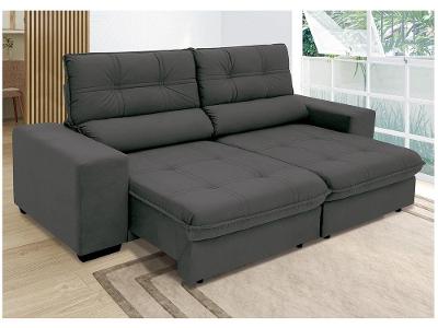 Sofá Retrátil Reclinável 3 Lugares Suede Brunello Linoforte