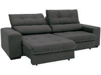 Sofá Retrátil Reclinável 3 Lugares Suede Brunello Linoforte - 6