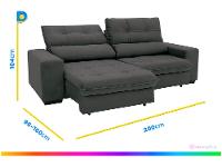 Sofá Retrátil Reclinável 3 Lugares Suede Brunello Linoforte - 3