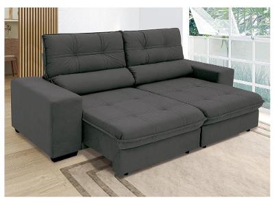Sofá Retrátil Reclinável 4 Lugares Suede Brunello Linoforte