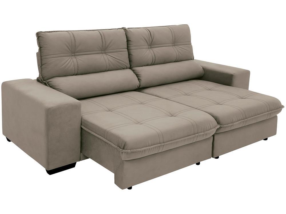 Sofá Retrátil Reclinável 4 Lugares Suede Brunello Linoforte - 7