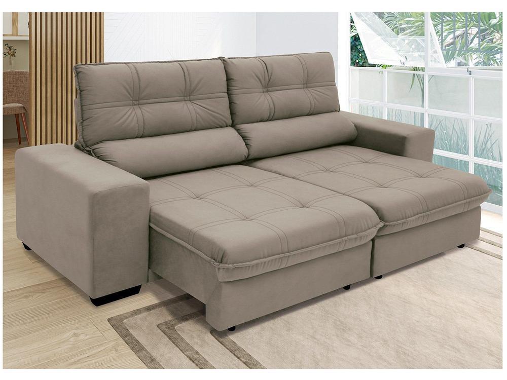 Sofá Retrátil Reclinável 4 Lugares Suede Brunello Linoforte - 5