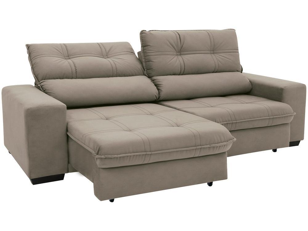 Sofá Retrátil Reclinável 4 Lugares Suede Brunello Linoforte - 6