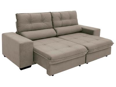 Sofá Retrátil Reclinável 4 Lugares Suede Brunello Linoforte