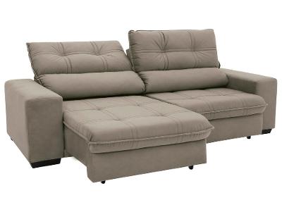 Sofá Retrátil Reclinável 4 Lugares Suede Brunello Linoforte