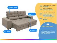 Sofá Retrátil Reclinável 4 Lugares Suede Brunello Linoforte - 2