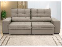 Sofá Retrátil Reclinável 4 Lugares Suede Brunello Linoforte