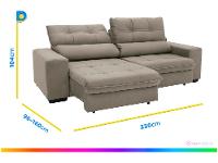 Sofá Retrátil Reclinável 4 Lugares Suede Brunello Linoforte - 3