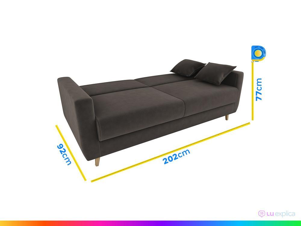 Sofá-cama Casal 3 Lugares Reclinável Veludo Matrix Emília - 3