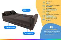 Sofá-cama Casal 3 Lugares Reclinável Veludo Matrix Emília - 2