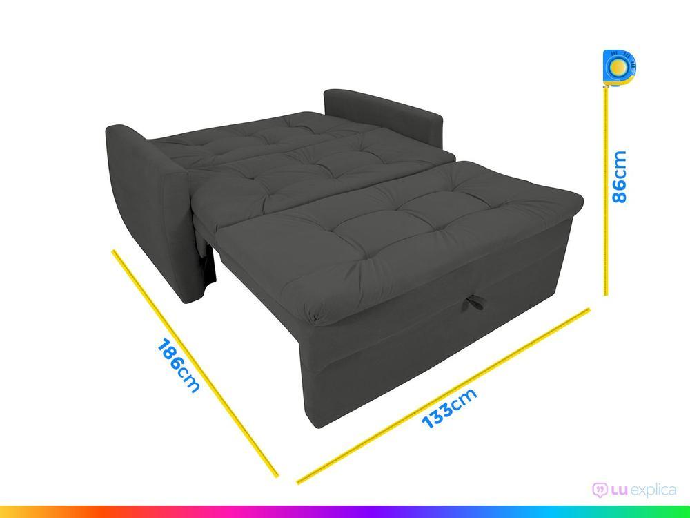 Sofá-cama Casal 2 Lugares Reclinável Veludo Matrix Meg - 3