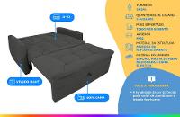 Sofá-cama Casal 2 Lugares Reclinável Veludo Matrix Meg - 2