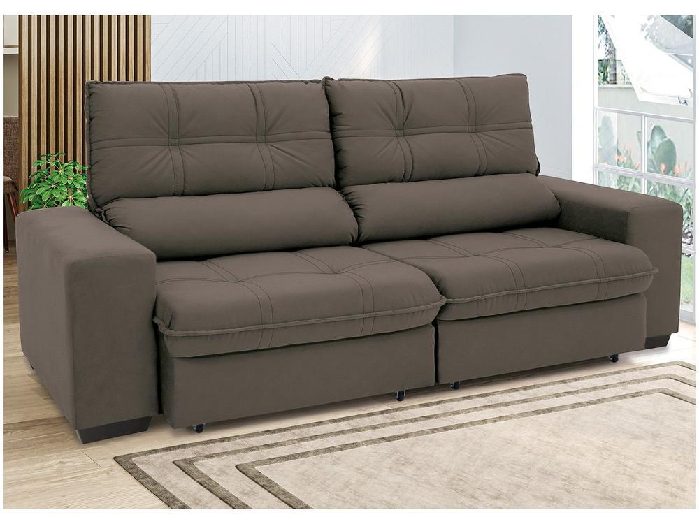 Sofá Retrátil Reclinável 3 Lugares Suede Brunello Linoforte - 5