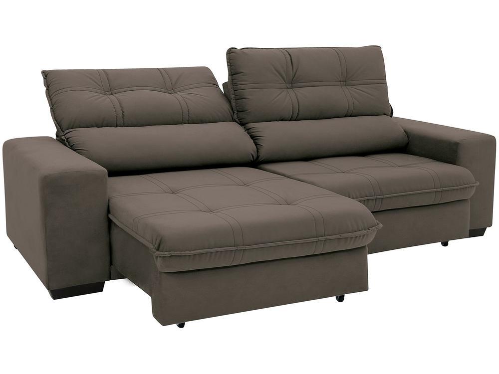 Sofá Retrátil Reclinável 3 Lugares Suede Brunello Linoforte - 6